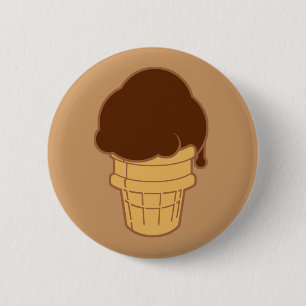 Chocolate Ice Cream Cone 6 Cm Round Badge