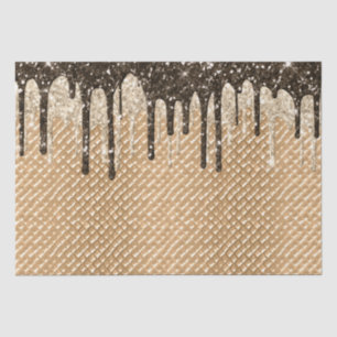 Chocolate Ice Cream Cone Glitter Drips  Tissue Paper