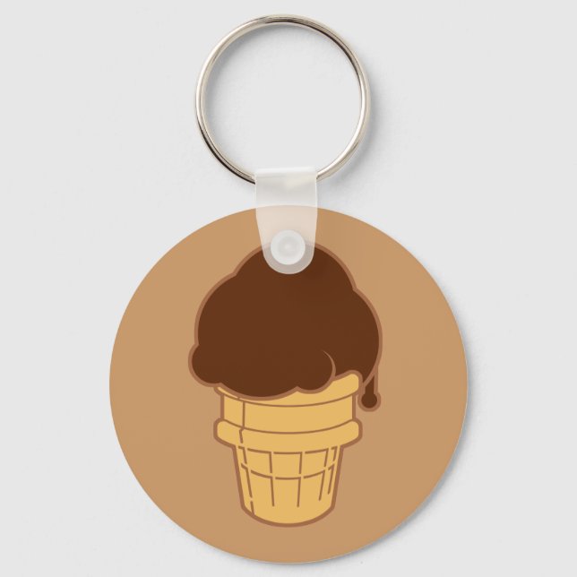 Chocolate Ice Cream Cone Key Ring (Front)