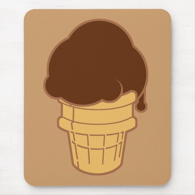 Chocolate Ice Cream Cone Mouse Mat (Front)