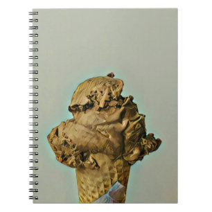 Chocolate ice cream cone notebook