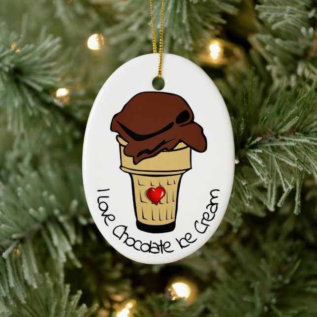 Chocolate Ice Cream Day Ceramic Tree Decoration (Tree)