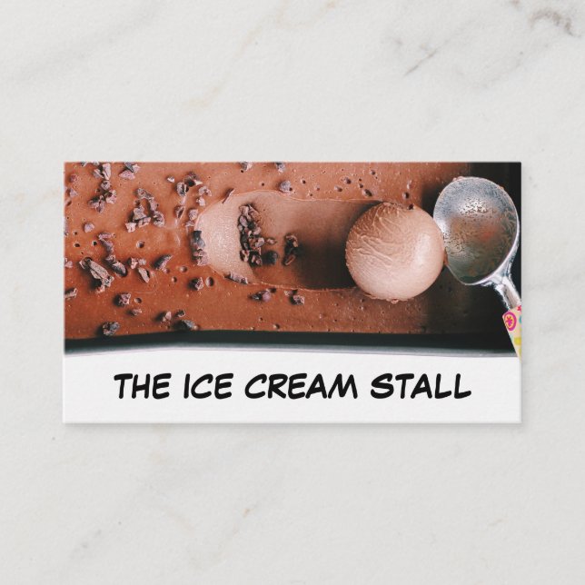 Chocolate Ice Cream, Ice Cream Parlour Business Card (Front)