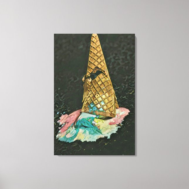 Chocolate ice cream lover gift canvas print (Front)