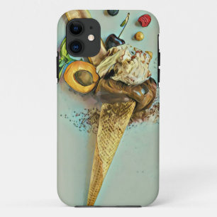 Chocolate ice cream lover gift iPhone 11 case