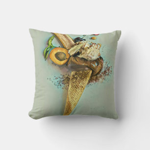 Chocolate ice cream lover gift cushion