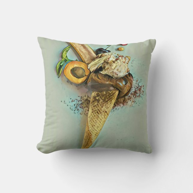 Chocolate ice cream lover gift cushion (Front)