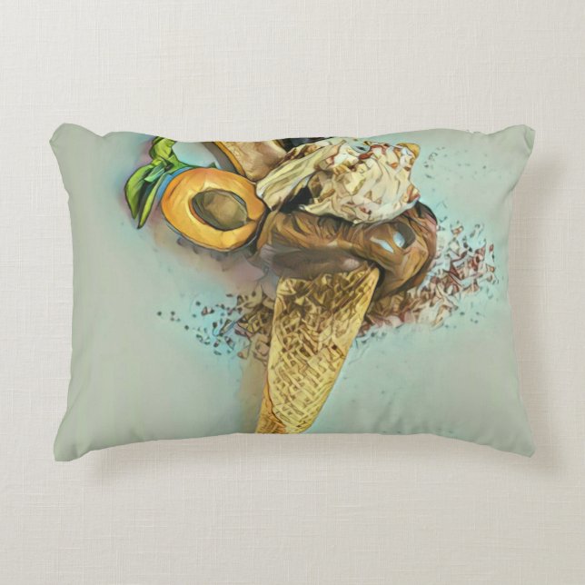 Chocolate ice cream lover gift decorative cushion (Front)