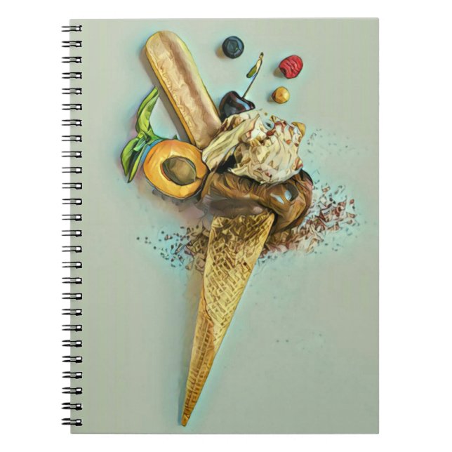 Chocolate ice cream lover gift notebook (Front)