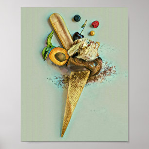 Chocolate ice cream lover gift poster