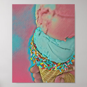 Chocolate ice cream lover gift poster