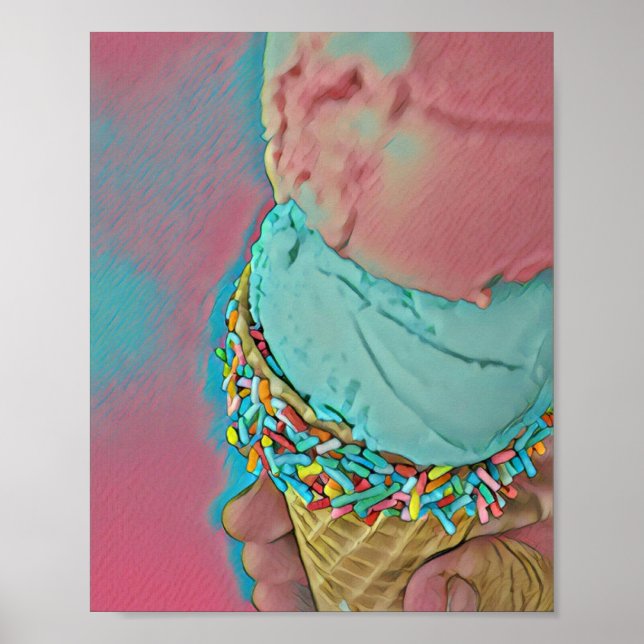 Chocolate ice cream lover gift poster (Front)