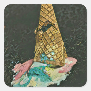 Chocolate ice cream lover gift square sticker