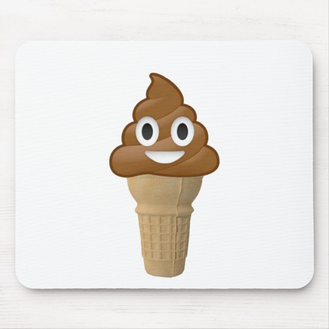 Chocolate Ice cream or is it? Fun with Emoji Mouse Mat (Front)