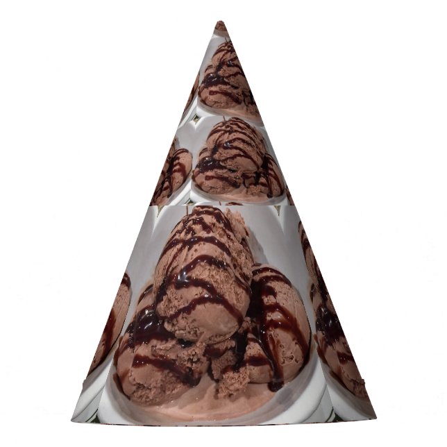 Chocolate Ice Cream Photo Party Hat (Front)