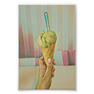 Chocolate ice cream photo print