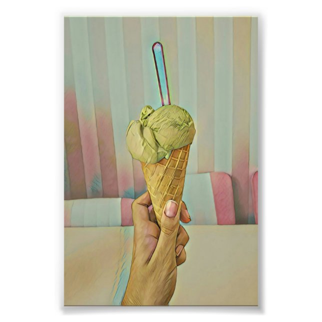 Chocolate ice cream photo print (Front)