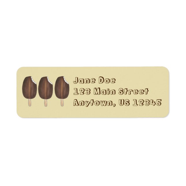 Chocolate Ice Cream Popsicles Return Address Label (Front)