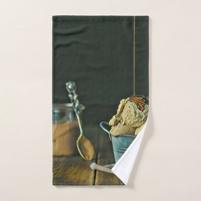 Chocolate ice cream scoop hand towel (Hand Towel)