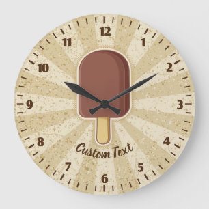 Chocolate Ice Cream Stick Large Clock