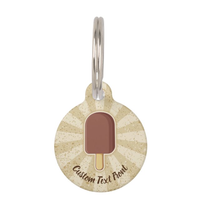 Chocolate Ice Cream Stick Pet Tag (Front)