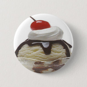 Chocolate Ice Cream Sundae 6 Cm Round Badge