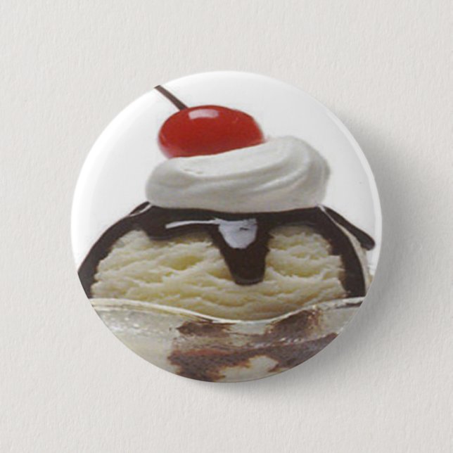 Chocolate Ice Cream Sundae 6 Cm Round Badge (Front)