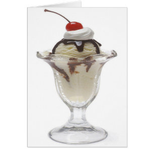 Chocolate Ice Cream Sundae Blank Card