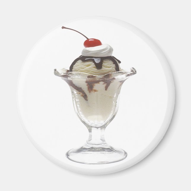 Chocolate Ice Cream Sundae Magnet (Front)