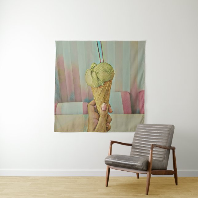 Chocolate ice cream tapestry (In Situ)