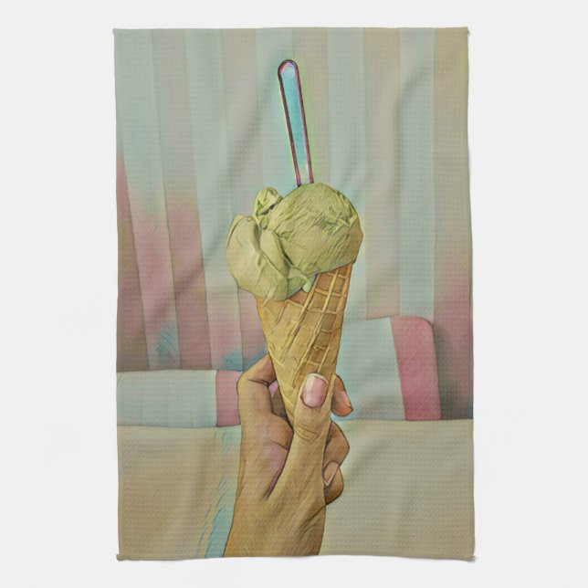 Chocolate ice cream tea towel (Vertical)