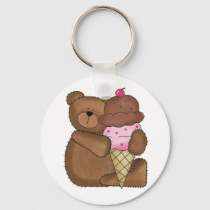 Chocolate Ice Cream Teddy Key Ring
