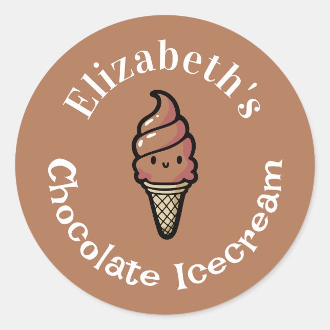 Chocolate Icecream Classic Round Sticker (Front)