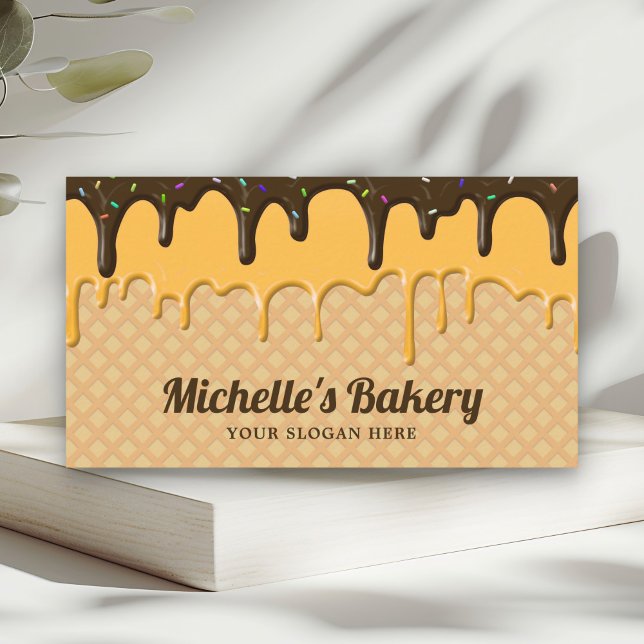 Chocolate Icing Drips Pastry Chef Bakery Business Card (Creator Uploaded)