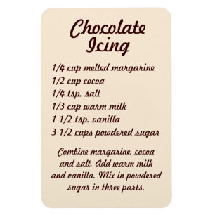 Chocolate Icing Recipe Fridge Magnet