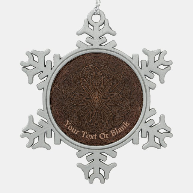 Chocolate Icing Snowflake Pewter Christmas Ornament (Front)