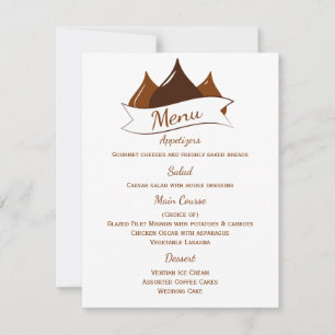 Chocolate Kisses Brown And White Menu Invitation