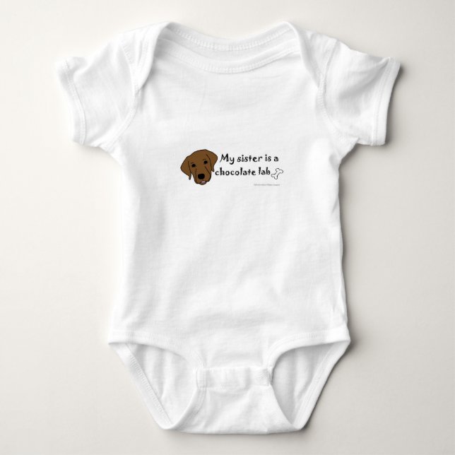 chocolate lab baby bodysuit (Front)