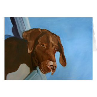 Chocolate Lab Card