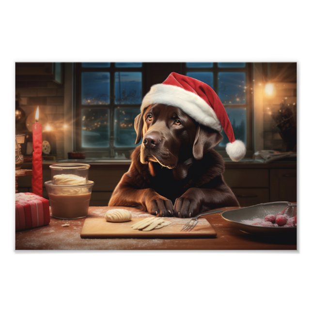 Chocolate Lab Christmas Cookies Festive Holiday Photo Print (Front)