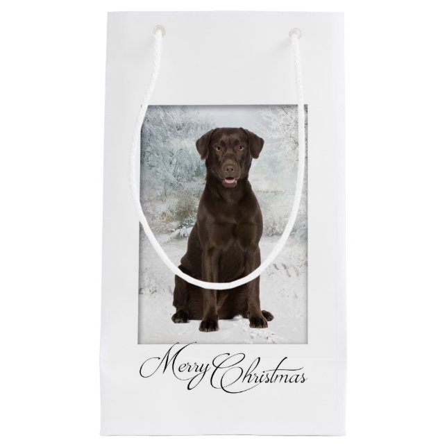 Chocolate Lab Christmas Gift Bag (Front)