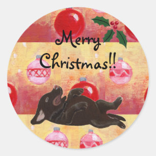 Chocolate Lab Christmas Ornaments Stickers