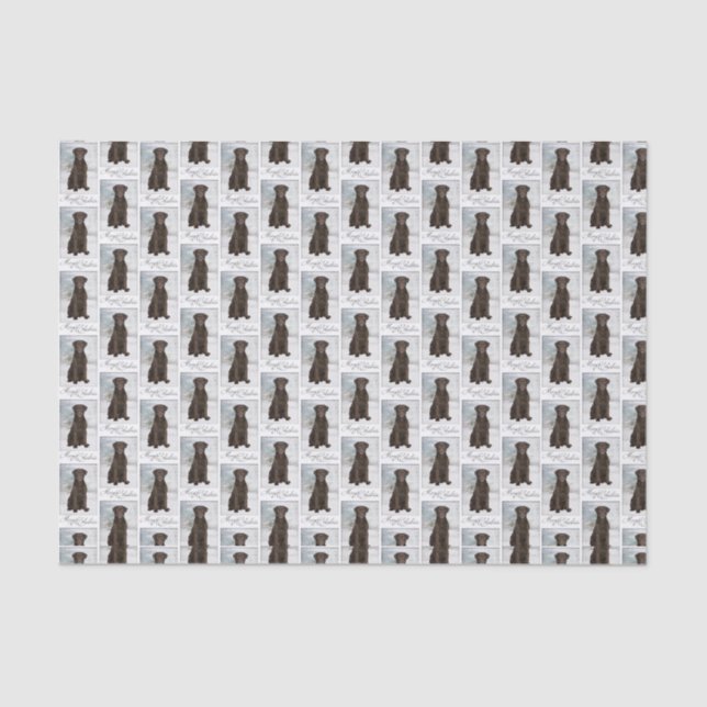 Chocolate Lab Christmas Tissue Paper (Front)