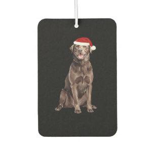Chocolate Lab Christmas Tree Dog Puppy Watercolor  Car Air Freshener