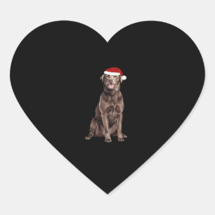 Chocolate Lab Christmas Tree Dog Puppy Watercolor  Heart Sticker