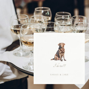 Chocolate Lab Custom Pet Wedding Napkins