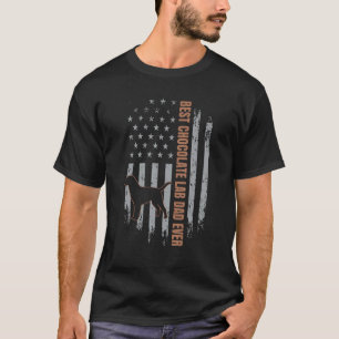 Chocolate Lab Dad American Flag Brown Labrador Ret T-Shirt