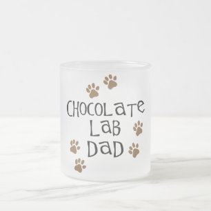 Chocolate Lab Dad Frosted Glass Coffee Mug