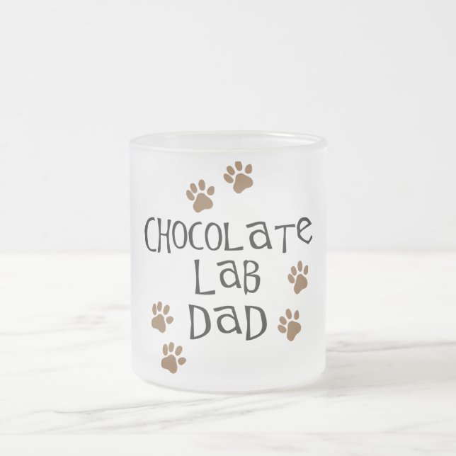 Chocolate Lab Dad Frosted Glass Coffee Mug (Center)