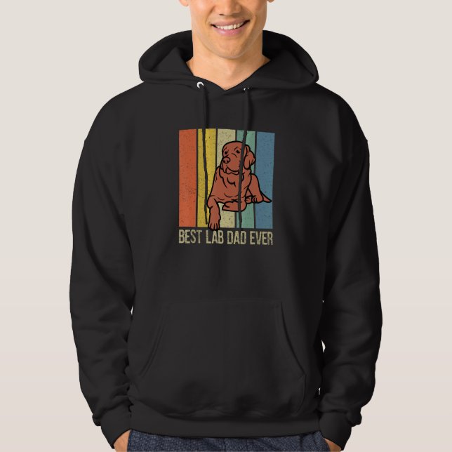 Chocolate Lab Dad Labrador Retriever Retro Matchin Hoodie (Front)